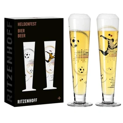 Obrázek RITZENHOFF 6271001 Sklenice na pivo 330 ml 2dílná sada série Hrdenfest s fotbalovými motivy, vícebarevné Made in Germany