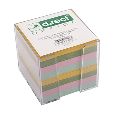 Obrázek D.RECT Zettelbox Zettelkasten Kunststoff 85x85x80mm circa 700 blatt mehrfarbig gefüllt