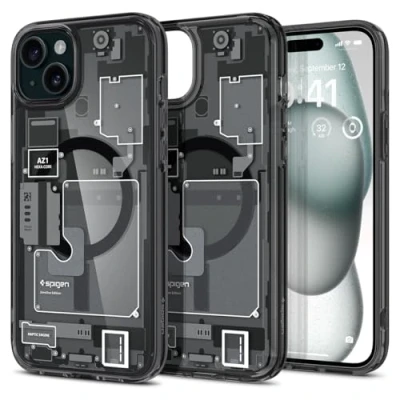 Obrázek Spigen pro iPhone 15 Ultra Hybrid MagFit pouzdro [Anti Yellowing] Case obal na mobil průhledný tenký kompatibilní s MagSafe Zero One