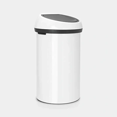 Obrázek Brabantia 108686 Odpadkový koš Touch Bin 60 l s víkem v bílé/šedé, plast, bílý, 58 x 28 cm