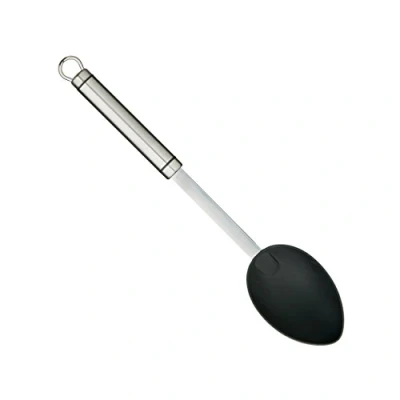 Obrázek KitchenCraft Professioneller Kochlöffel mit Antihaftbeschichteten Nylonkopf, Edelstahl, 34 cm, Silber/Schwarz