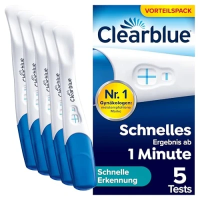 Obrázek Clearblue Těhotenský test Rychlá detekce, 5x Pregnancy test, více než 99 % spolehlivý s FloorguardTM , výsledek během 1 minuty