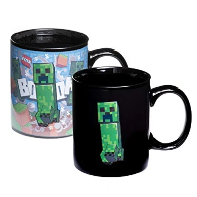 Obrázek Minecraft Creeper hrnek s tepelným efektem oficiální licence, změní se horkým nápojem, dárek pro hráče, 295 ml (10 Fl Oz)