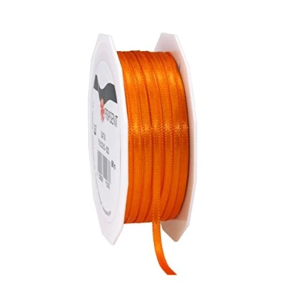 Obrázek PRÄSENT C.E. Pattberg Satin orange, 50 m Satinband zum Einpacken von Geschenken, 3 mm Breite, Geschenkband Dekorieren &amp; Basteln, Dekoband, Anlass