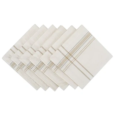 Obrázek DII French Stripe Tabletop Collection sada ubrousků na jídelní stůl, styl statku, 50,8 x cm, bílý Chambray, 6dílná