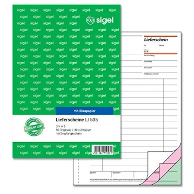 Obrázek SIGEL LI535 dodací listy s příjmovým listem, A5, 3 x 50 listů