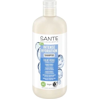 Obrázek SANTE Naturkosmetik Intense Hydration Shampoo Aloe Vera + mango extrakt, veganský pečující šampon pro intenzivní vlhkost, posiluje suché vlasy, 500 ml