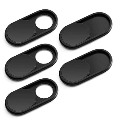 Obrázek CloudValley kryt webové kamery, 0,6 mm thin pro MacBook Pro, air, laptop, iMac, iPad, hp, Asus, Dell, přední kamery Webcam Cover Slider, balení po 5 kusech kovový [černý]