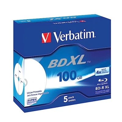 Obrázek Verbatim BD R Single Layer 6x rychlost vypalování, tisknutelná povrchová ochrana proti poškrábání Plus, 5 balení