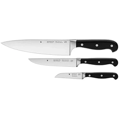 Obrázek WMF Sada nožů špičková třída Plus 3dílná, Made in Germany, kované 3 nože, kuchyňský nůž, Performance Cut, speciální nožová ocel