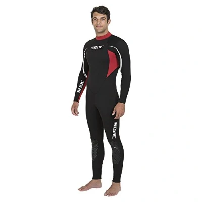 Obrázek Seac Relax Long Man, 2.2 mm komfortabler, hochelastischer Neopren Nasstauchanzug Männer Damen zum Sporttauchen, Schnorcheln und Schwimmen, XXXL, schwarz/rot