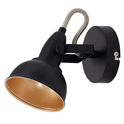 Obrázek BRILONER Nástěnné svítidlo vnitřní otočné, vintage, objímka E14, max. 40 W, nástěnná lampa, nástěnný zářič, lampička na čtení postel, stropní obývací pokoj, světlo čtení, osvětlení