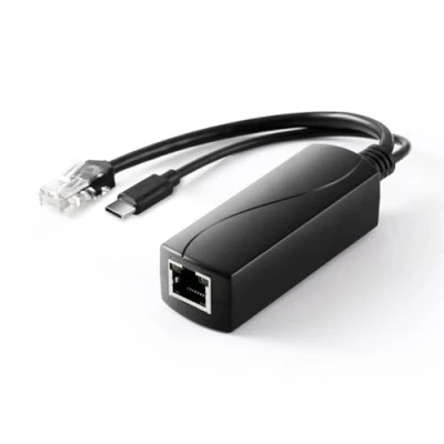 Obrázek Revotech Gigabit aktivní PoE Splitter typ C 5 V 2,4 A výstup, IEEE 802.3af 10/100/1000 Mbps pro nabíjecí kabel typu RJ45 port napájení přes Ethernet Splitterový adaptér (TYPEC0502G)