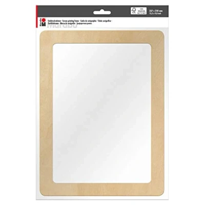 Obrázek Marabu 0173000000061 Sítotiskový rám ze dřeva certifikovaného FSC, cca 33,7 x 24,9 0,5 cm velký, s 51T sítovou tkaninou, ideální pro textilní tisk tiskovými barvami na bázi vody
