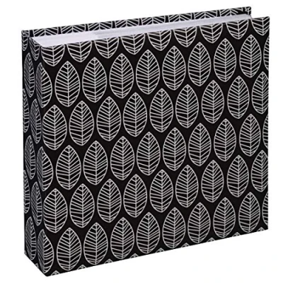 Obrázek Fotoalbum Hama LA Fleur (velké album se 100 bílými stranami, na 400 fotek formátu 10 x 15, listový vzor, rozměr 30 cm), XXL fotokniha, černá