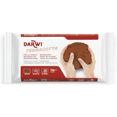 Obrázek DARWI DA0811000000C Un Pain de Pâte à Modeler Naturelle Malléable séchage l&#039;air Libre Terakota 1 kg Prête l&#039;emploi Autodurcissante Pour Enfants et Adultes Terracotta