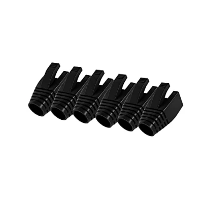 Obrázek 50 Pcs Cat7 Cat7A Cat8 Strain Relief Boot, RJ45 Plug Connector Cover Modular Network Cap Cable Boots, Black