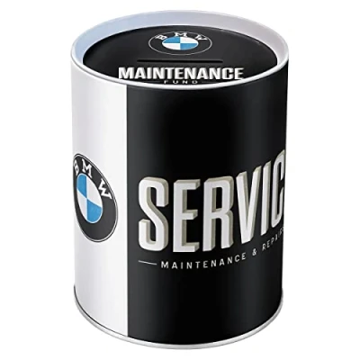 Obrázek Retro pokladnička Nostalgic Art 31011 BMW servis, prasátko, dóza na peníze, odnímatelný vršek, kov