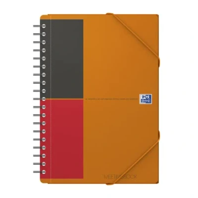 Obrázek Oxford Meetingbook International B5, linkovaný, 160 stran, s gumou a 3 klapkami