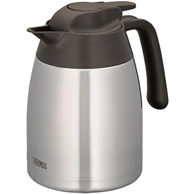 Obrázek THERMOS THV 1,00 l, Steel, termoska 1 l z ušlechtilé oceli, 12 h horká / 24 studená, absolutně těsná, velký otvor, konvice na kávu, čajová konvice, lze mýt v myčce, rozložitelné víko,