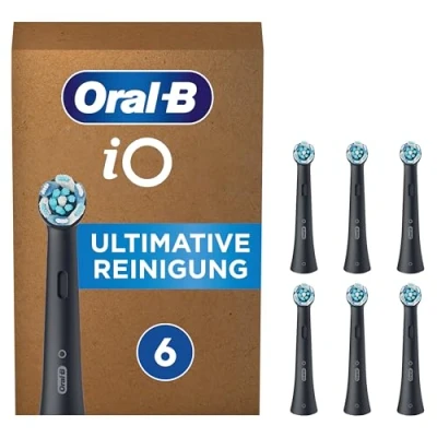 Obrázek Oral B iO ultimativní čisticí kartáčky pro elektrický zubní kartáček, 6 kusů, čištění zubů, originální nástavec na kartáček kartáčky, balení v poštovní schránce,