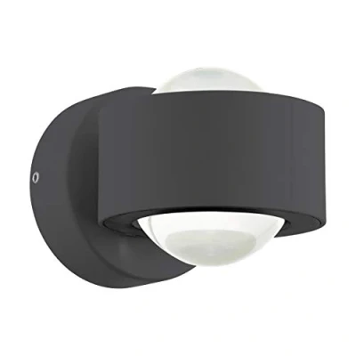 Obrázek EGLO LED nástěnná lampa Ono 2, nástěnné svítidlo se 2 žárovkami, uvnitř z hliníku a plastu, do obývacího pokoje v antracitové barvě, čirá, chodby s Up and Down