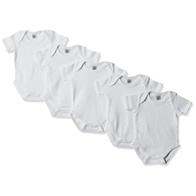 Obrázek Care Baby Body krátký rukáv z žebrované bavlny (balení 5 ks), bílá (100)
