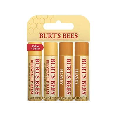 Obrázek Honey &amp; Beeswax balení 4 ks balzám na rty se včelím voskem pečující rtěnka 500616