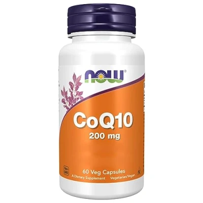 Obrázek Now Foods, CoQ10 200 mg, koenym Q10, vysoce dávkované, 60 veganských kapslí, laboratorně testováno, bezlepkové, vegetariánské, bez sóji, genetického inženýrství