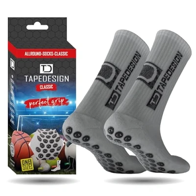Obrázek Tapedesign &quot;Classic protiskluzové fotbalové ponožky s pogumovanými nopky (unisex), Light Grey