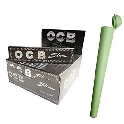 Obrázek OCB 20 x 32 Premium černý Slim cigaretový papír Long Papers lístky + 1 přepravní obal