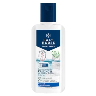 Obrázek Salthouse Sprchový gel s terapií z Mrtvého moře, aloe vera, čistí, zklidňuje a zmírňuje podráždění pokožky, 250 ml
