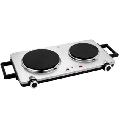 Obrázek Clatronic® Dvojitá plotýnka z ušlechtilé oceli varná deska se 2 plotýnkami 2500 W elektrická s rukojeťmi Cool Touch ochranou proti přehřátí DKP 3668 E