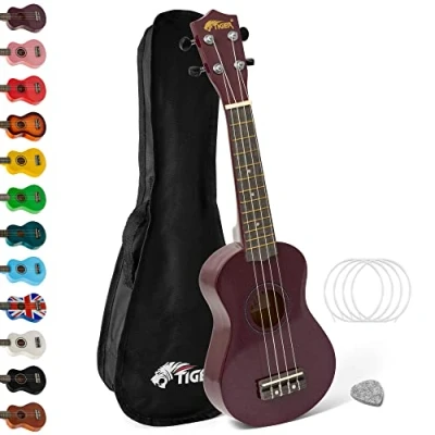 Obrázek Tiger UKE7 PP soprán ukulele s taškou pro začátečníky fialová