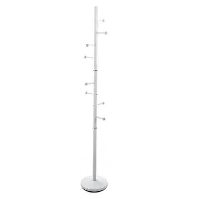 Obrázek Versa Ruan Minimalistischer Garderobenständer für den Eingangsbereich, mit 9 Haken Kleidung oder Taschen die Halle, Maßnahmen (H x L B) 173 28 cm, Metall, Farbe: Weiß