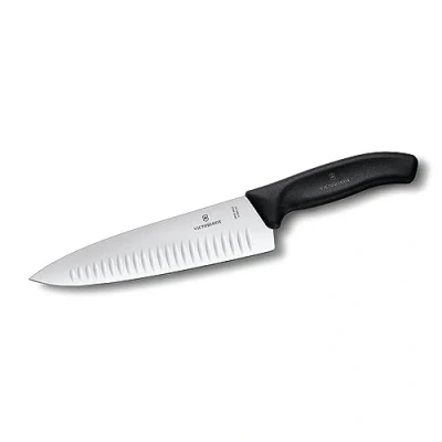 Obrázek Victorinox Swiss Classic, profesionální porcovací nůž, extra ostrá čepel, kulový brus, 20 cm, plastová rukojeť, nerezová ocel, černý