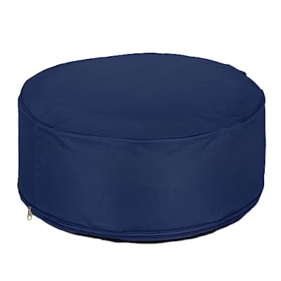 Obrázek Relaxdays Nafukovací stolička, Outdoor Pouf na zahradu, balkon, kempování, taburet kulatá, V x D: 26 56 cm, Pouf, modrá