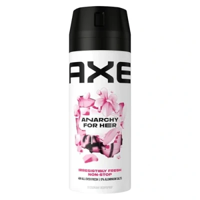 Obrázek Axe Tělový sprej Anarchy for Her Deo bez hliníku zajišťuje 48 hodin efektivní ochranu před tělesným pachem 150 ml