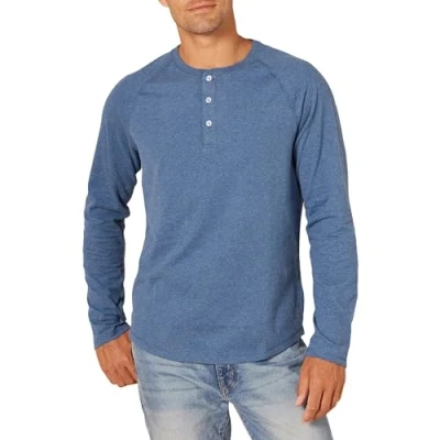 Obrázek Amazon Essentials Pánské tričko Henley s dlouhým rukávem, úzký střih, modrý vřes, M