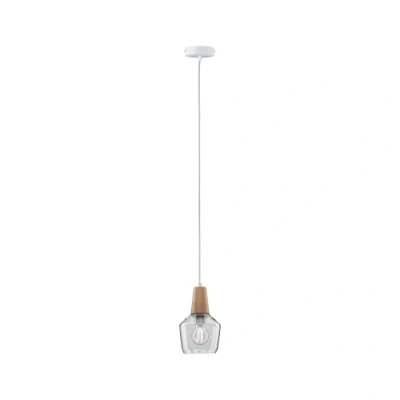 Obrázek Paulmann 79745 Neordic Ylvie závěsné svítidlo max. 1x20W závěsná lampa pro E27 lampy stropní čiré/dřevo 230 V sklo/dřevo bez žárovky