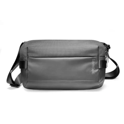 Obrázek tomtoc Pánská taška přes rameno vhodná 2024 11palcový iPad Pro M4, 11 palců Air M2, 7 litrů Crossbody Messenger Bag Shoulder na všední den, práci, volný čas, černá