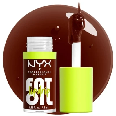 Obrázek Nyx Professional Makeup Hydratační lesk na rty, intenzivní a až 12 hodin péče, se silným aplikátorem vyživujícími oleji, Fat Oil Lip Drip, barva: Status Update, 1 kus