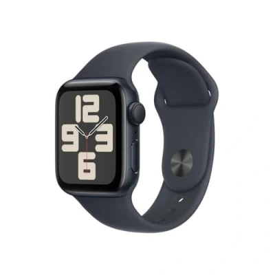 Obrázek Apple Watch SE 2024 40mm Černý (Černý Silikonový Náramek M/L)