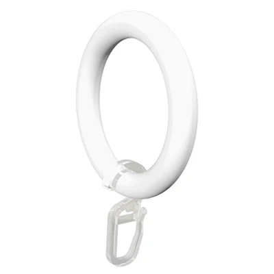 Obrázek Flair Deco prstence s Faltenhaken, Gardinenringe pro 28 mm Ø záclonové tyče, 16 kusů, plast, Bílá, 57/41