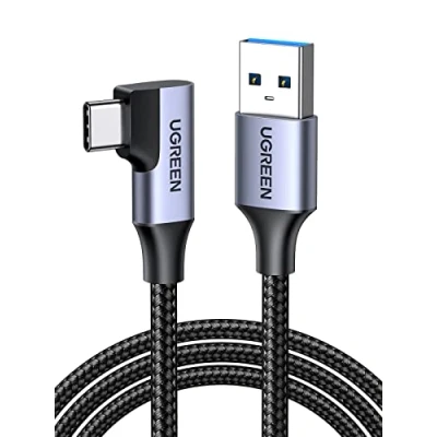 Obrázek UGREEN kabel USB C 5 Gbps nabíjecí úhel 90 stupňů na typ kompatibilní s Galaxy S23 S22 S10 A73, A72, A53, P30 Lite Mi 10, Note 9 iPhone 15,15 Pro, 15 Pro Max (1 m)