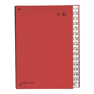Obrázek Pagna Pultorpořadač Color (karton, 32 přihrádek, 1 31) červená