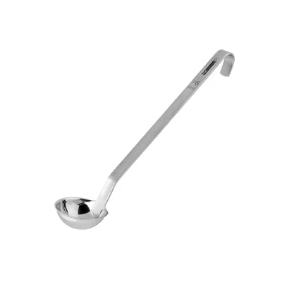 Obrázek FMprofessional naběračka 32 cm, kuchyňská pomůcka z ušlechtilé oceli, dlouhá životnost a elegantní na polévku (barva: stříbrná) Množství: 1 kus