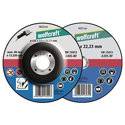 Obrázek wolfcraft 5 řezných kotoučů na kov Ø 115 mm I 1620300 vysoký řezný výkon úhlová bruska disk dlouhá životnost otvor 22,23 EN 12413