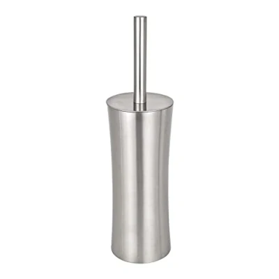 Obrázek WENKO Nerezová WC souprava Mod. Uzavřený kartáč na toaletu Pieno nerezový matný s vyměnitelnou hlavou kartáče Ø 10 x 37,5 cm barva stříbrná