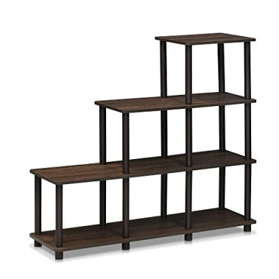 Obrázek Furinno Raumregalsystem mit 4 Ebenen/Leiter, holz, Walnuss/Braun, 29.46 x 102.11 93.22 cm